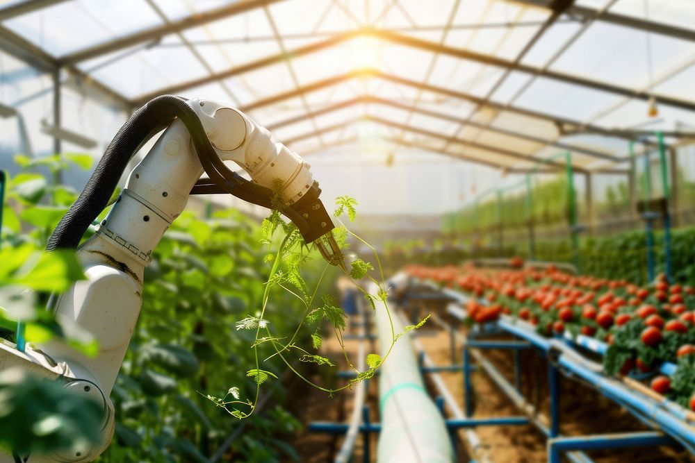 Robot agriculture greenhouse gardening.