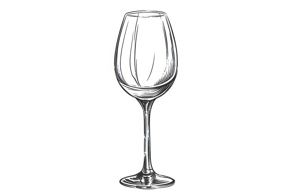 Wine glass wine drawing sketch.