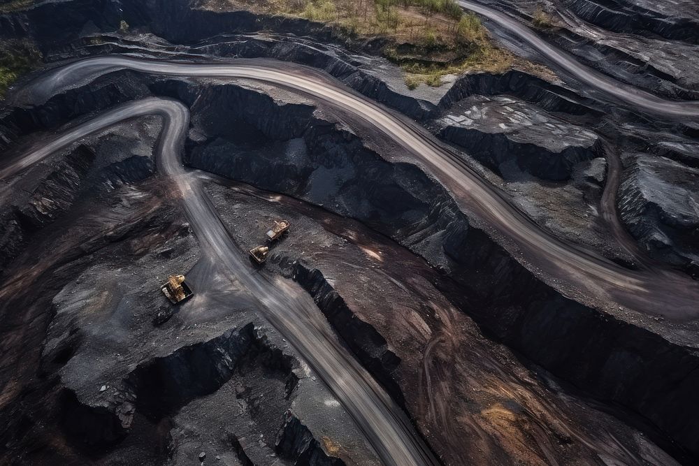 Iron ore road outdoors mining.