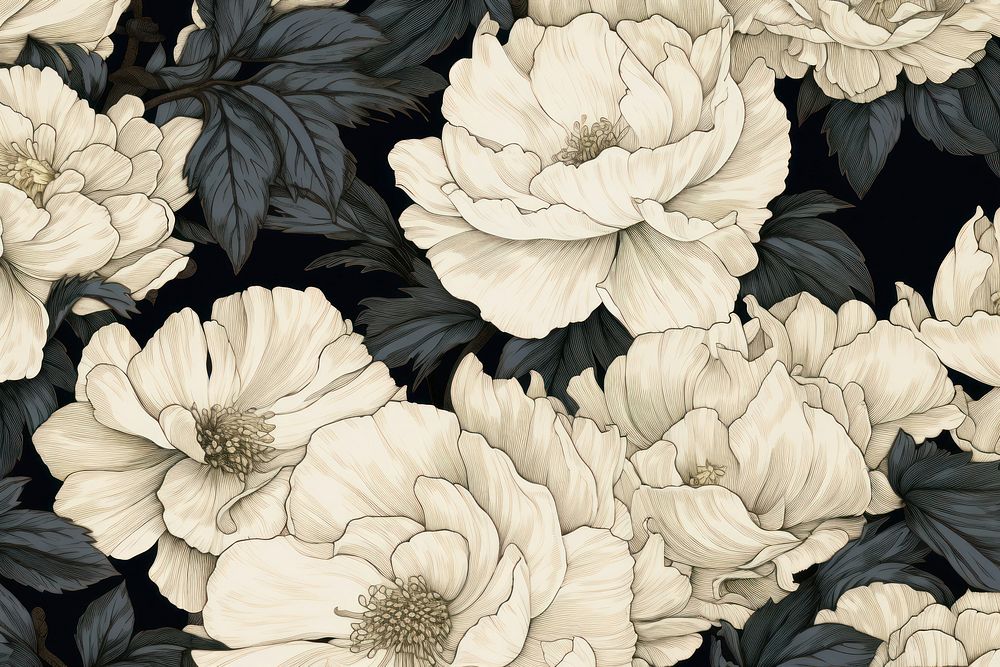 Cotton flowers backgrounds pattern plant.