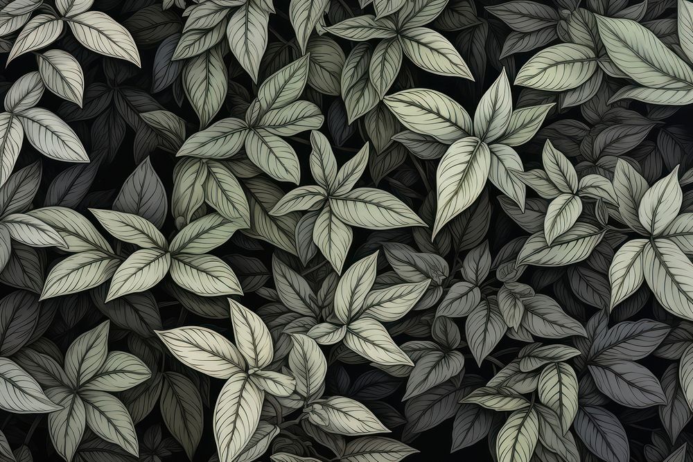 Basil leaves backgrounds monochrome pattern.