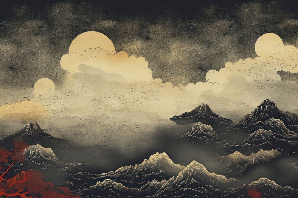 Black clouds art backgrounds mountain.