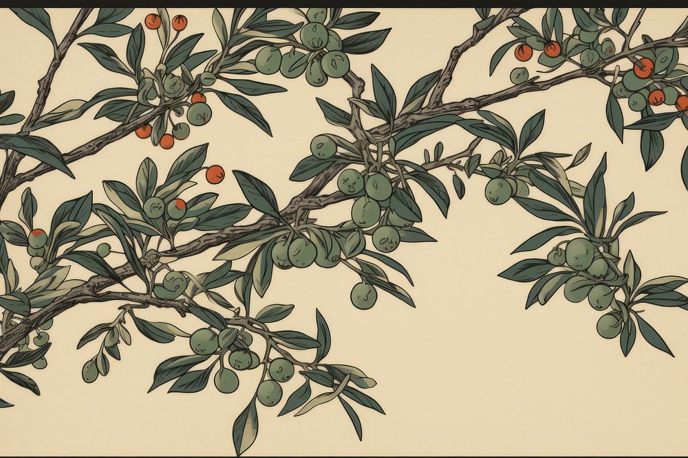 Black olive leaves art backgrounds pattern.