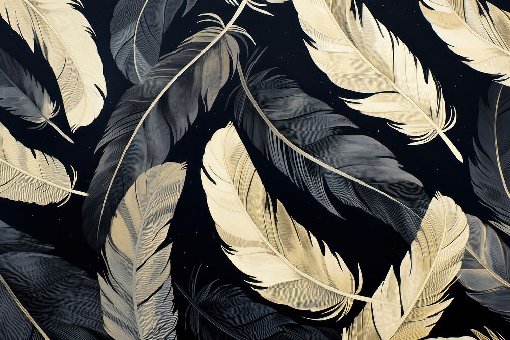 Feathers backgrounds pattern plant.