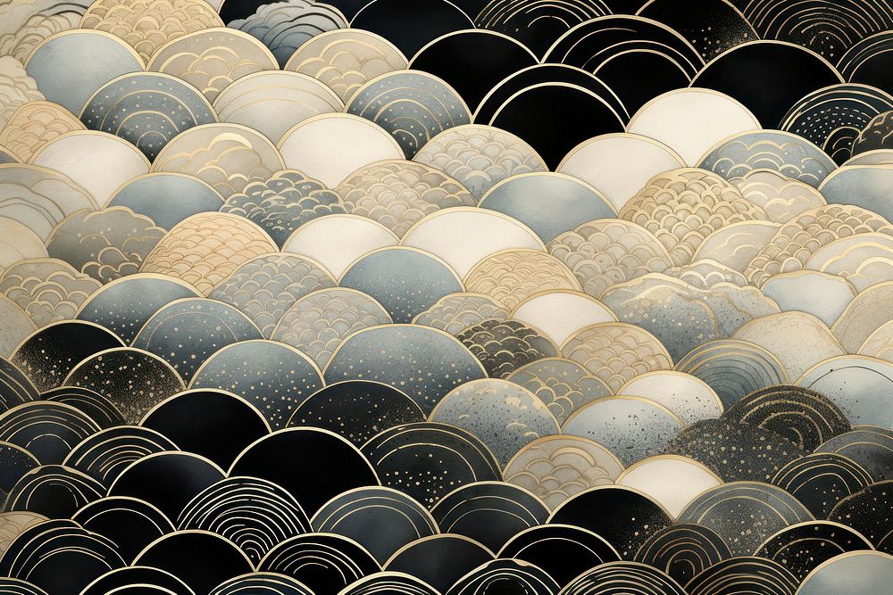 Fishscale pattern art backgrounds repetition.
