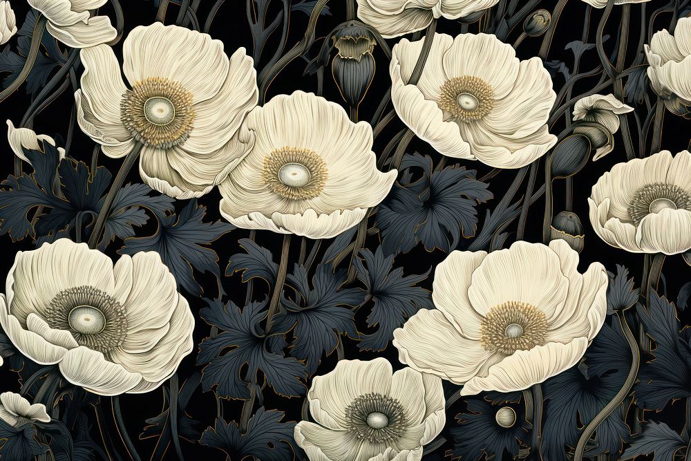 Opium field backgrounds pattern flower.