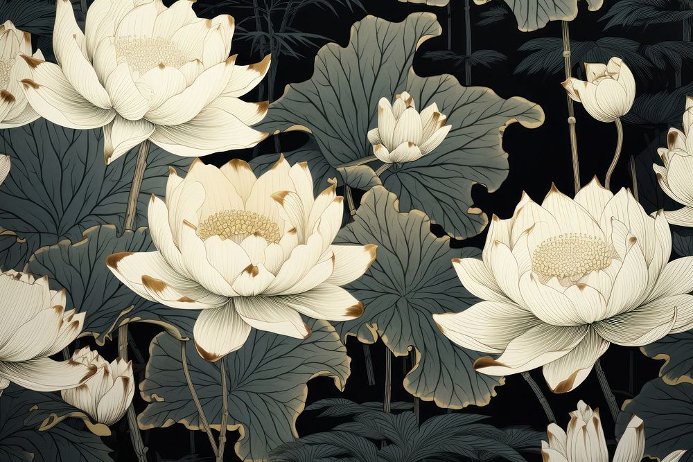 Lotus pond backgrounds pattern flower.