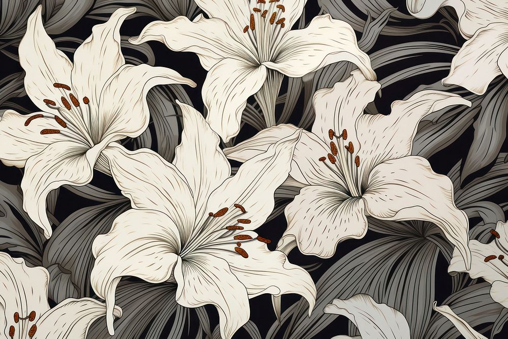 Lilly bouquet backgrounds pattern flower.