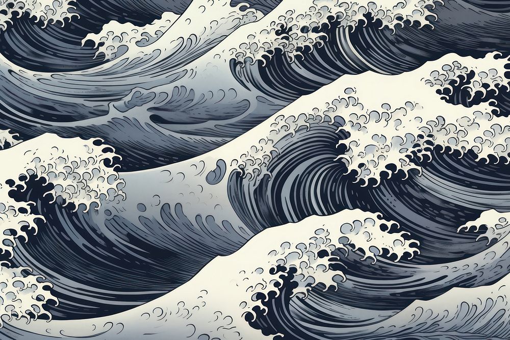 Sea waves art backgrounds monochrome.