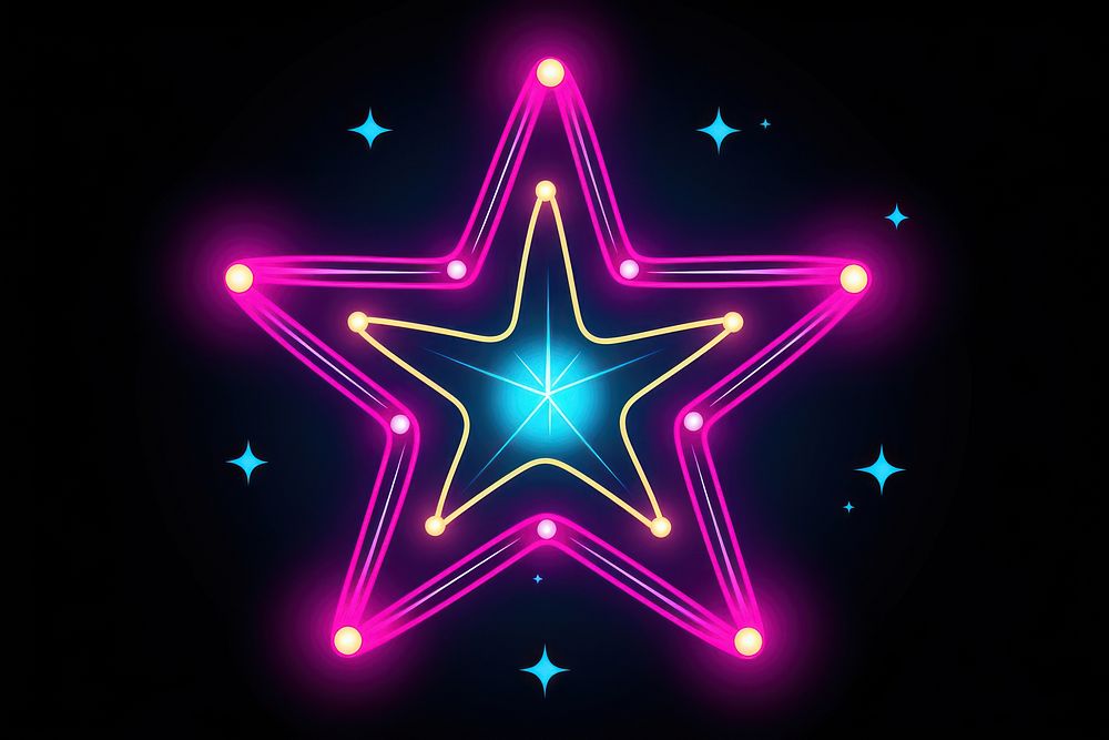 Neon star png backgrounds glowing symbol.