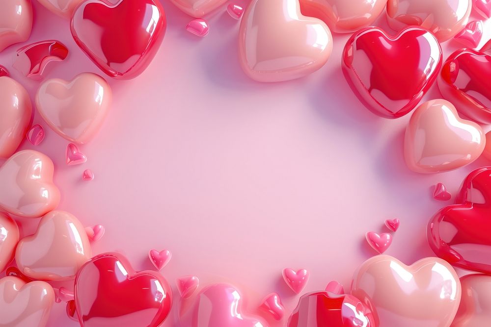 Pink and red hearts backgrounds balloon petal.