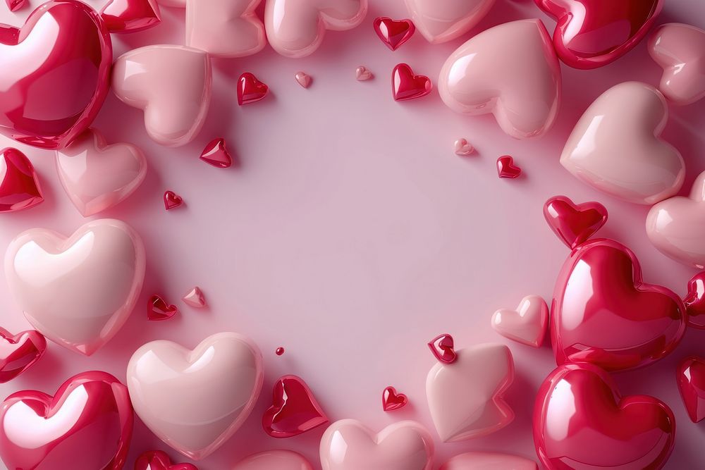 Pink and red hearts backgrounds balloon petal.