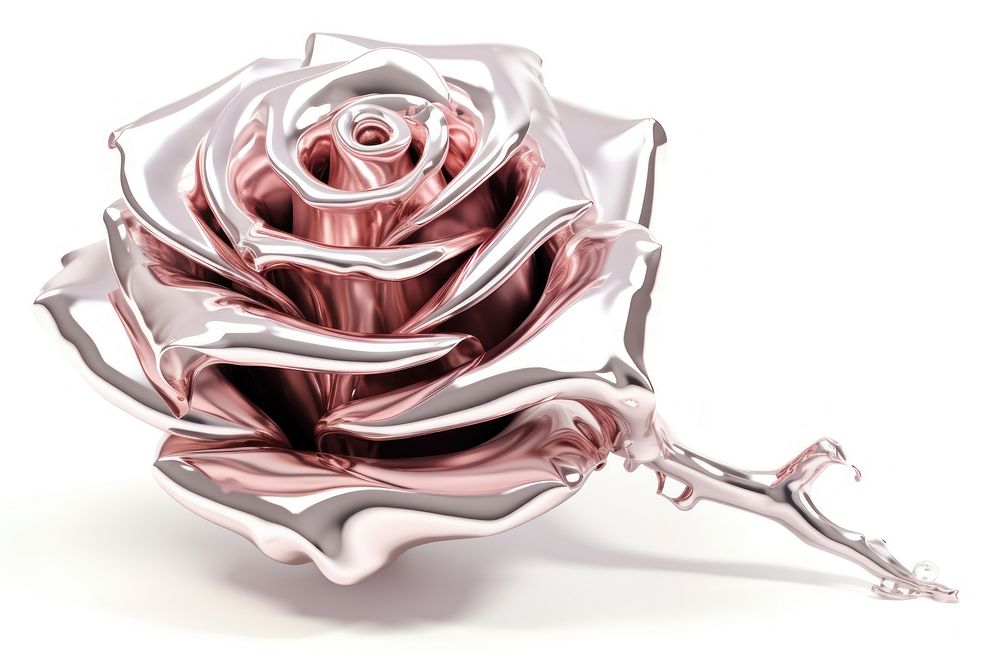 3d render of rose jewelry flower plant.