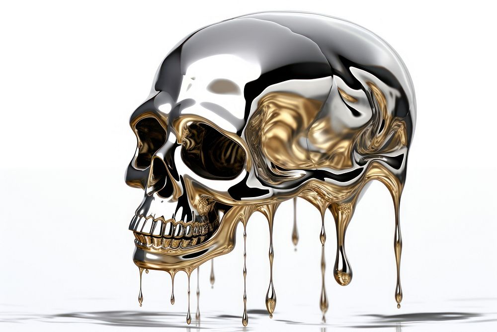3d render of skull white background cartoon person.
