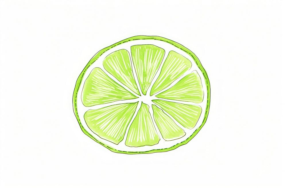 Lime drawing fruit line.