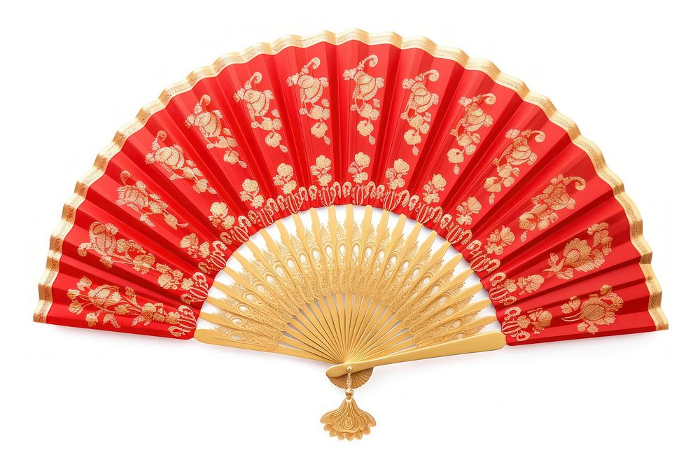 Beautiful chinese fan gold red | Free Photo - rawpixel