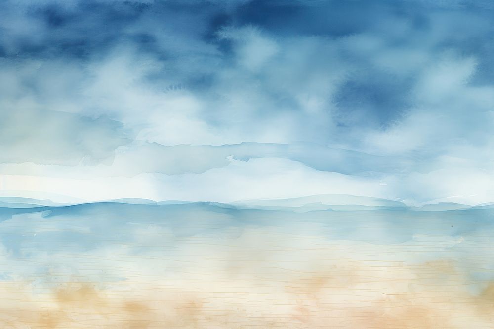 Blue seascape watercolor background painting backgrounds landscape.