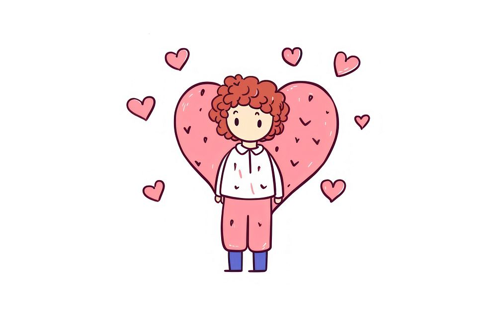 Cartoon heart valentine's day representation.