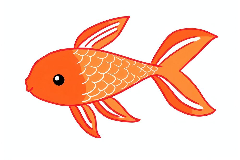 Koi fish goldfish cartoon animal.