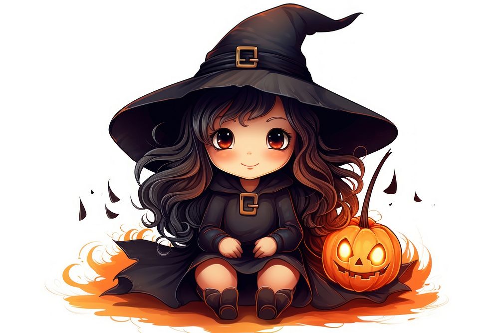 Witch halloween cartoon cute.