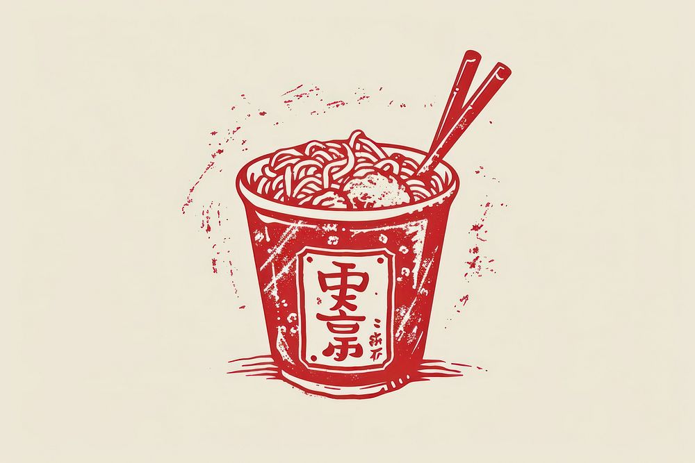 Noodle cup food red refreshment.