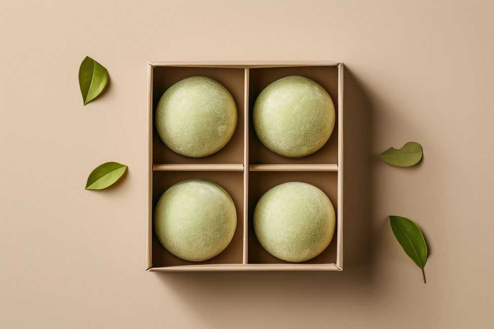 Green tea mochi plant food box.