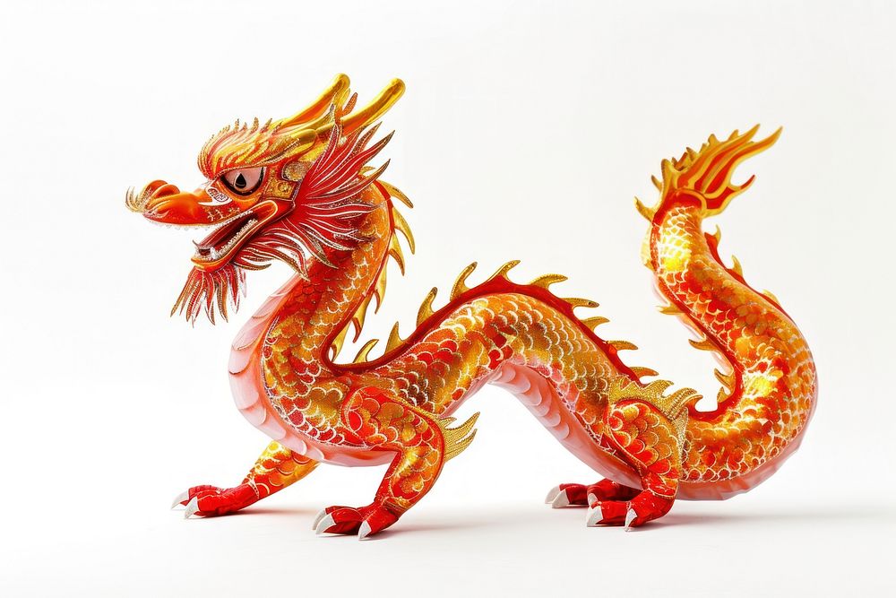 Chinese new year dragon animal red.