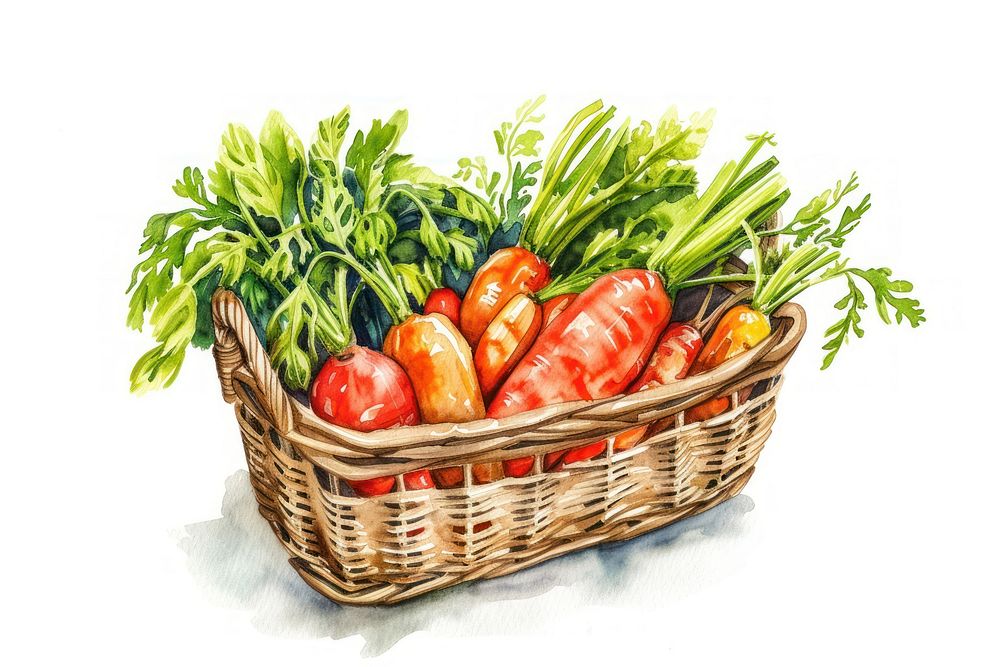 Carrot busket basket plant food.