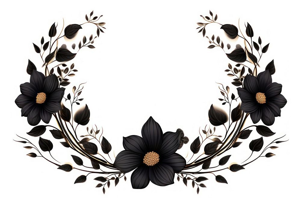 Wreath pattern black accessories.