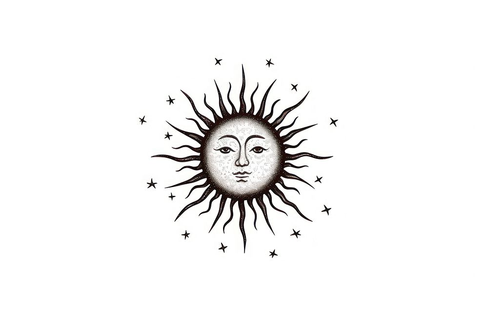 Sun drawing sketch white background.