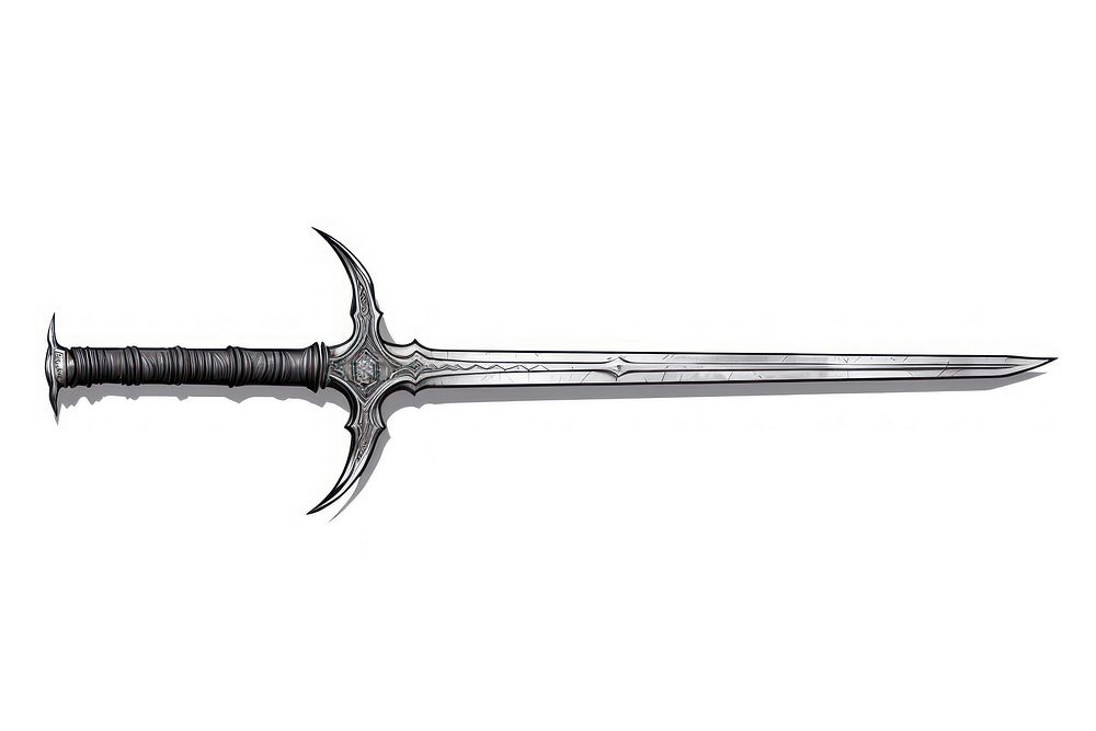 Warrior sword weapon dagger white background.