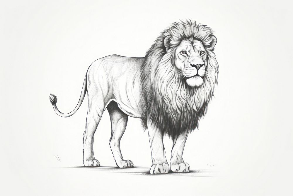 Lion drawing mammal animal.