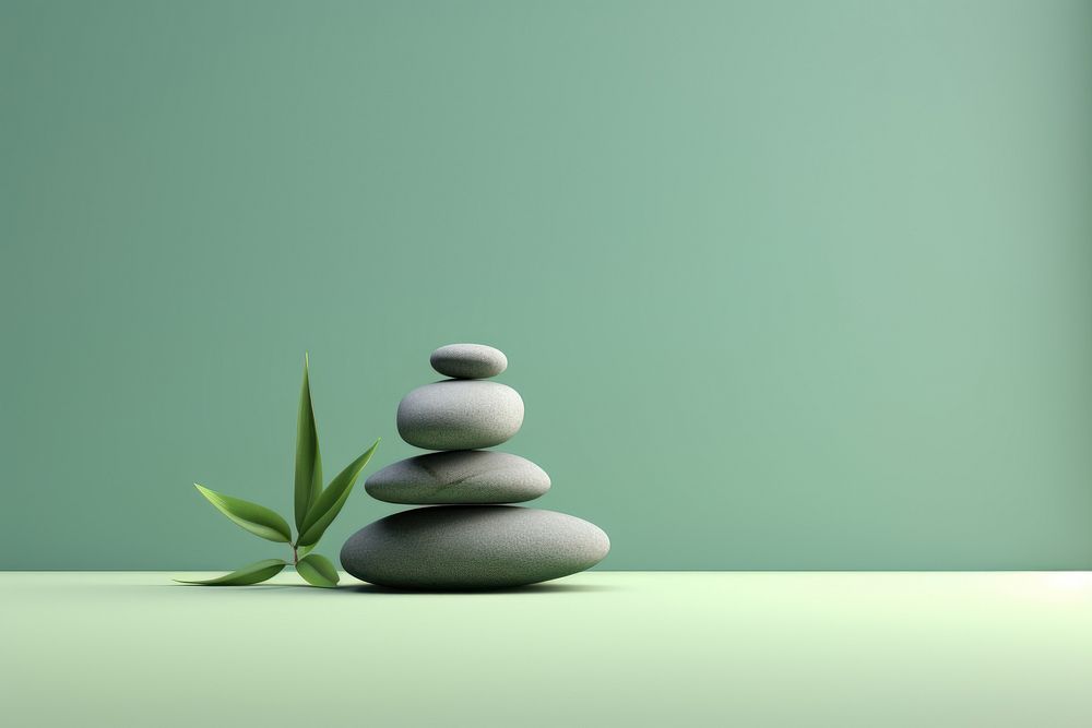 Pebble green tranquility zen-like.