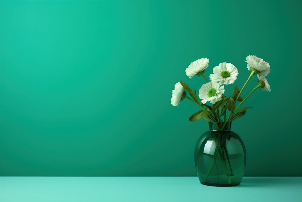 Green flower plant vase.