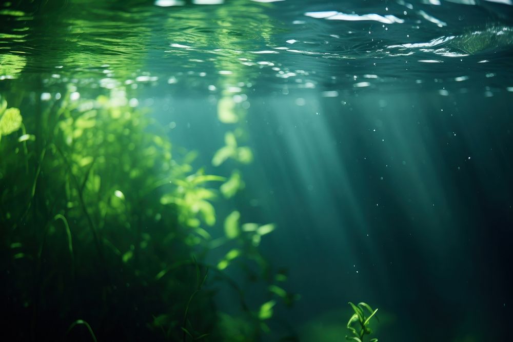 Green underwater outdoors nature.