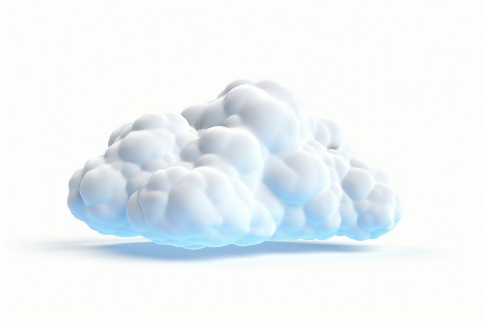 Render of cloud computing nature white white background.