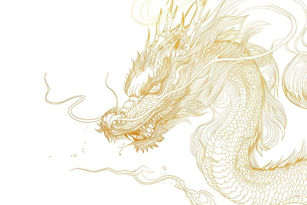 Chinese dragon creativity chandelier line art.