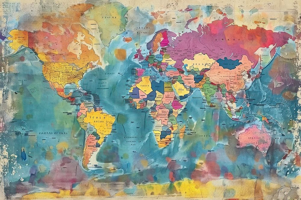 Vintage Maps World Posters map backgrounds painting.