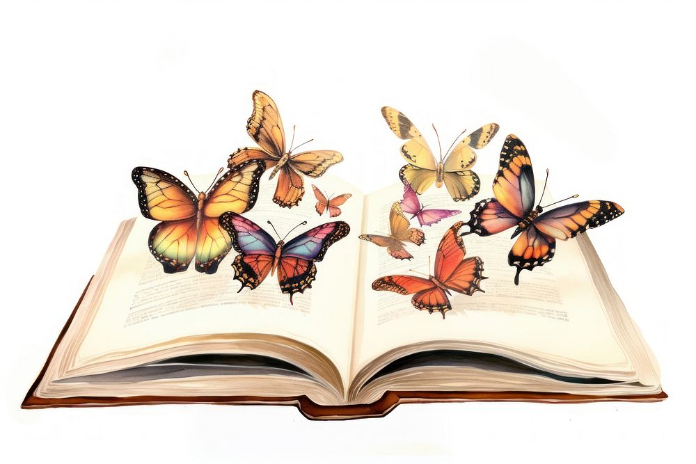 Illustration of open book publication reading animal.