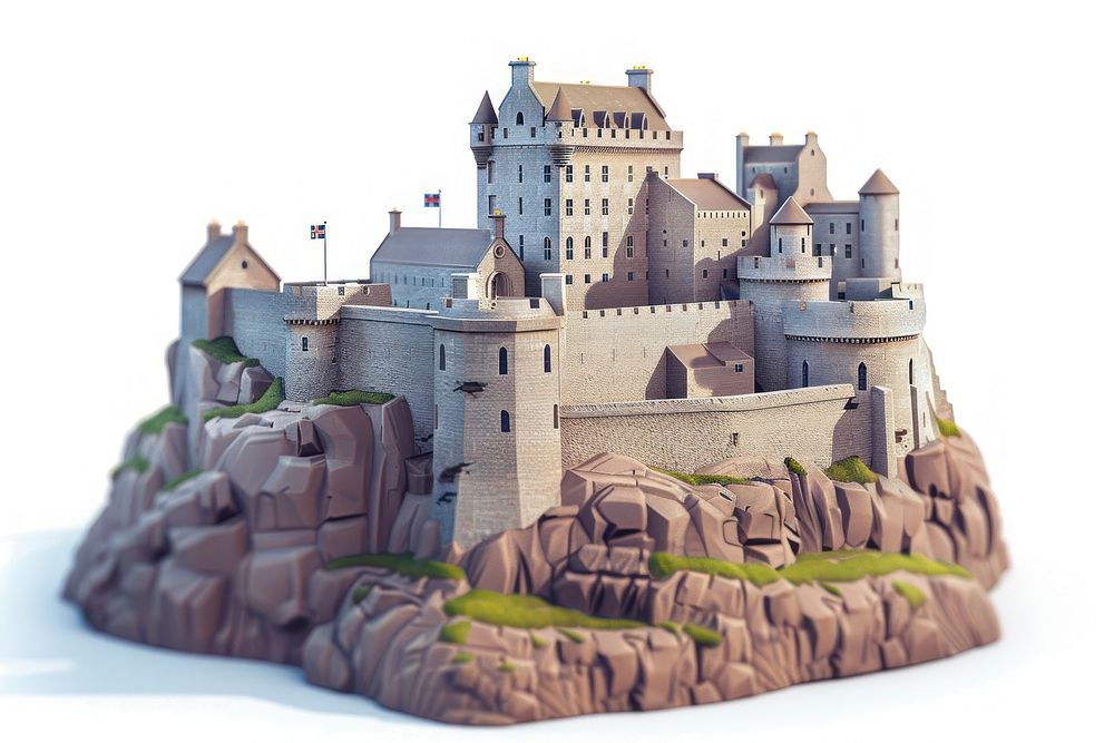 A Edinburgh castle architecture building cartoon.