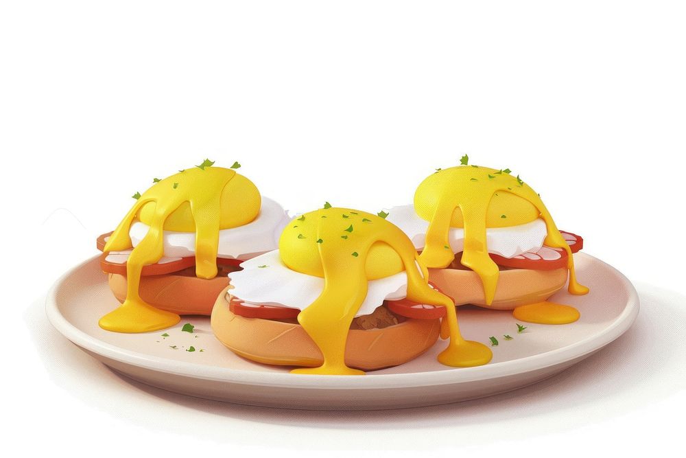 Eggs benedicts pngs dessert food meal.