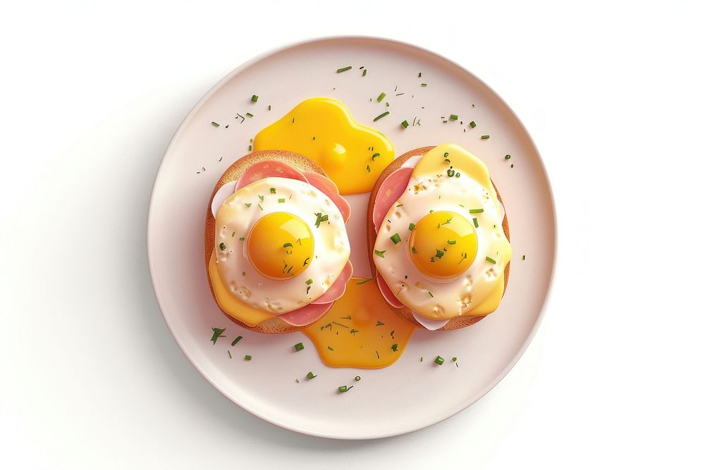 Eggs benedicts pngs plate food breakfast.
