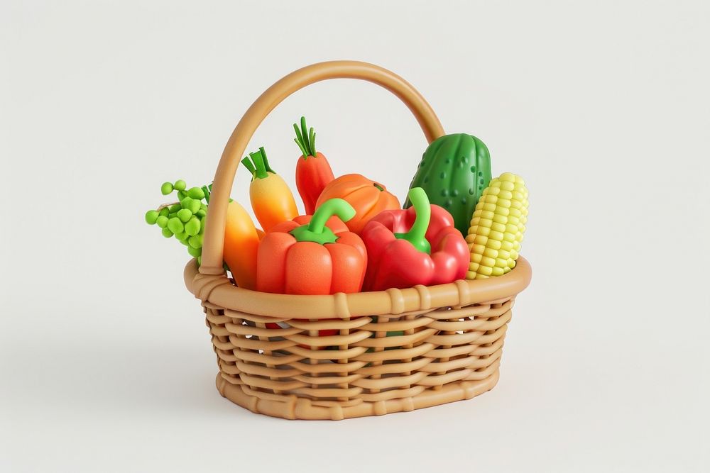 Food ingredients basket vegetable plant.
