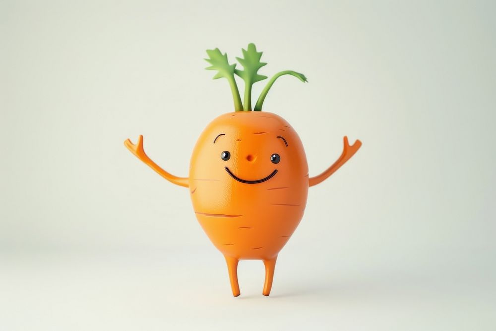 Vegetable cartoon carrot plant.