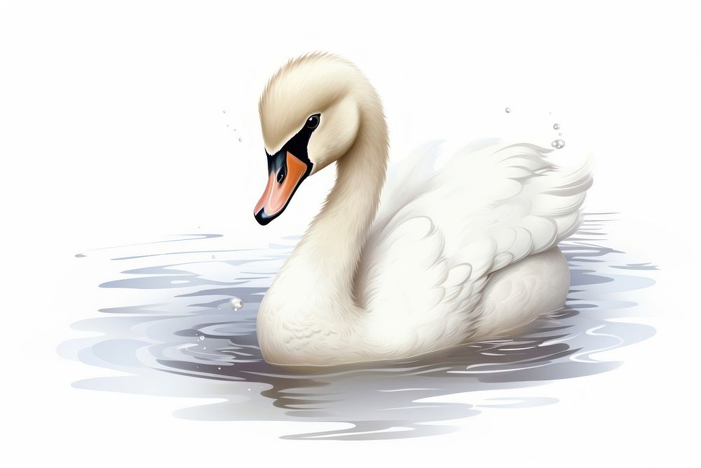 Cute swan animal white bird.