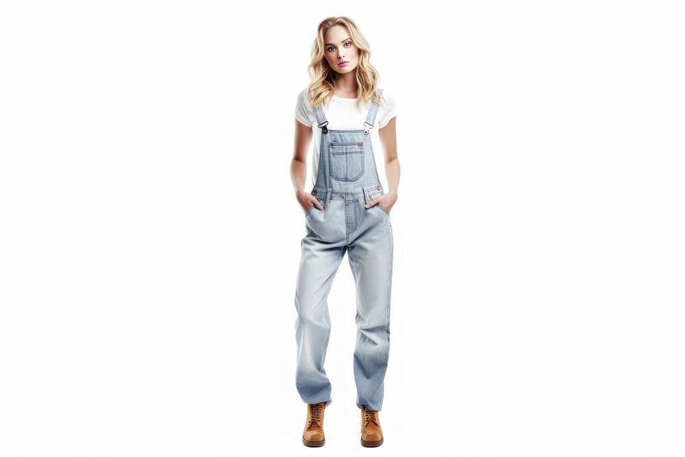 A pretty blonde at a county fair posing in a pair of micro overalls footwear portrait denim.