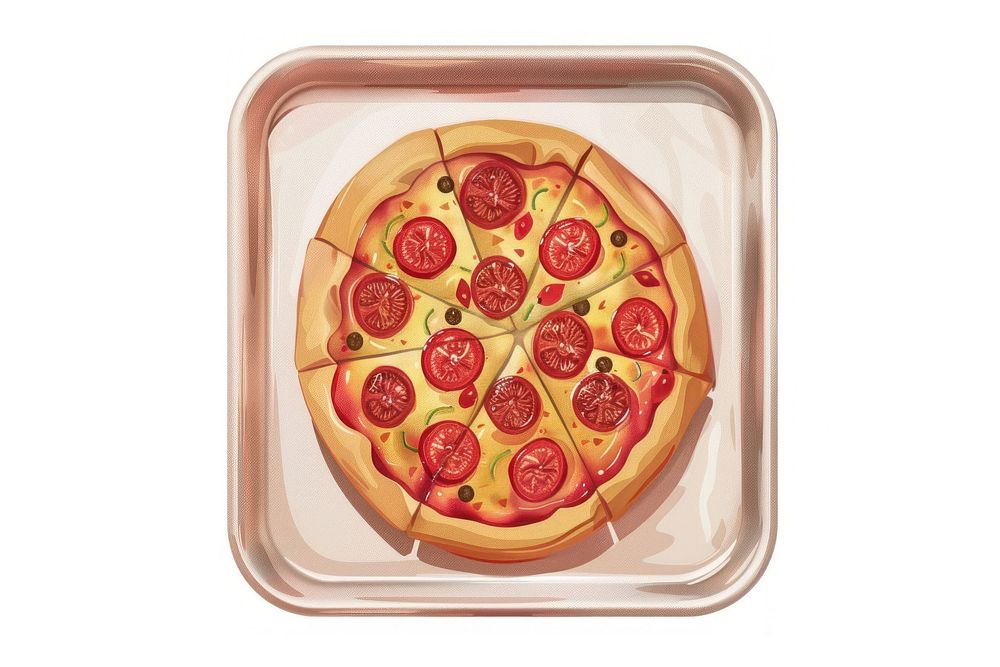 Pizza food tray pepperoni.