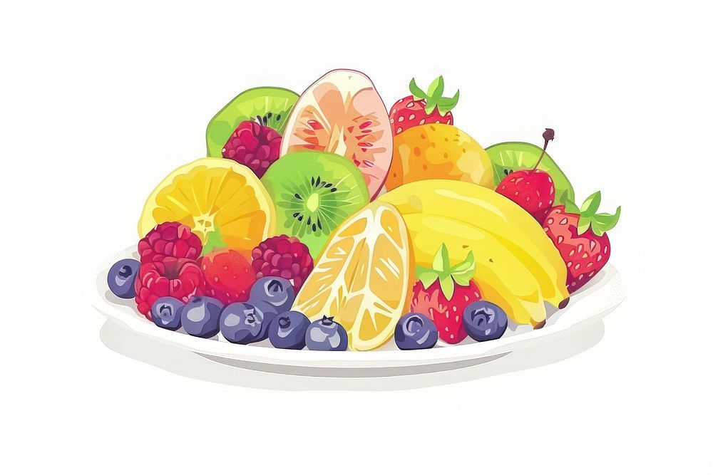 Fruit platter fruit strawberry blueberry.
