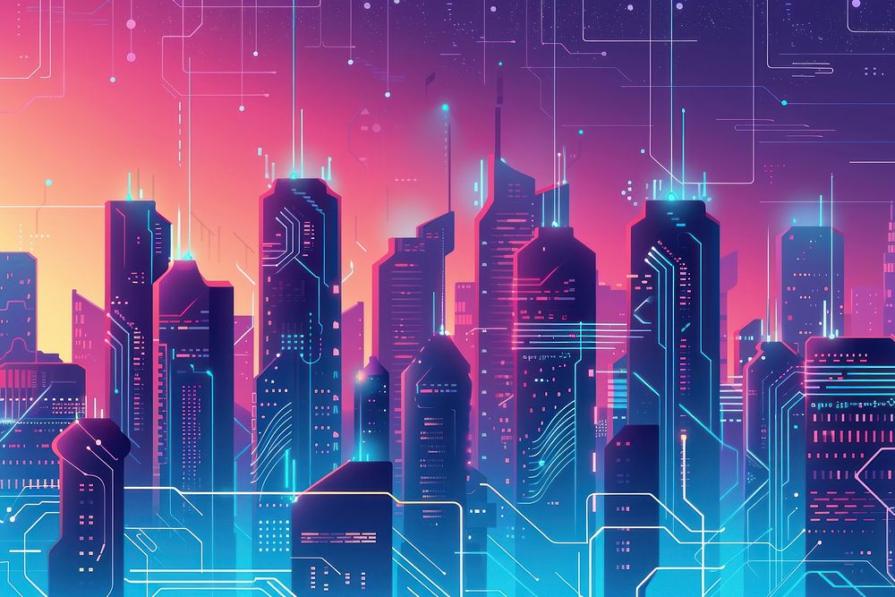 Smart city technology graphics architecture. | Premium Photo ...