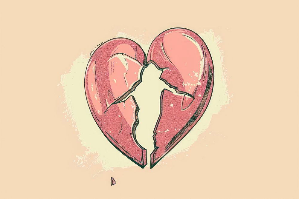Drawing broken heart shape accessories creativity accessory.